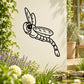 Dragonfly decal featuring a black line-art cartoon insect on a light background