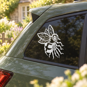 Wasp outline decal in white for car window