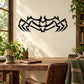 Black insect skeleton wall decal with ornate wings and curved legs design