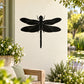 Dragonfly wings spread wall decal with black silhouette
