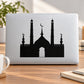 Sultan Ahmed Mosque silhouette decal with minarets and dome, black on white