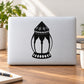 Black Islamic mosque lantern window decal with ornate dome design