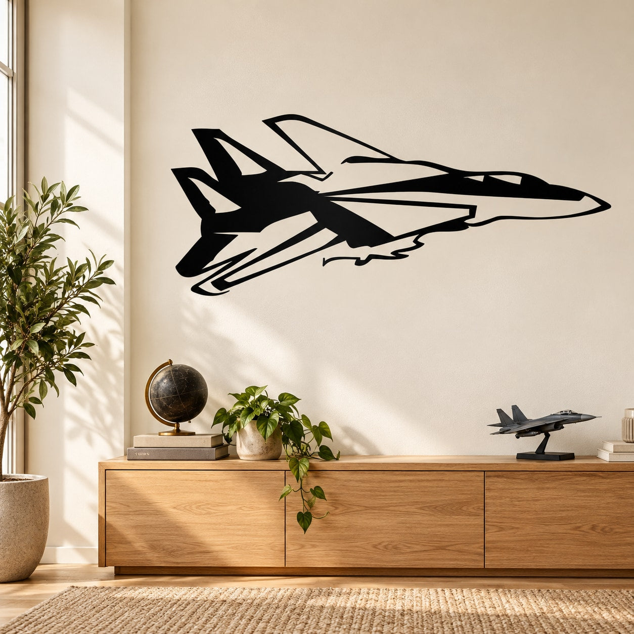 F-14 Tomcat Decal — illustrative vinyl decal application mockup. Surrounding objects are not included.