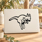 Kangaroo and joey decal in black outline on white laptop cover
