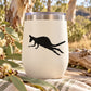 Leaping kangaroo decal silhouette, black design on white surface