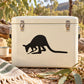 Cream cooler with black kangaroo scavenging decal graphic