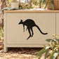 Jumping kangaroo wall decal, black silhouette