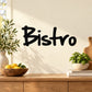 Bistro black script wall decal for smooth surfaces