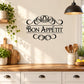Bon Appetit wall decal with ornate black typography