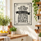 Kitchen wall decal with black quote in ornate border: kind words aren’t nearly as nice