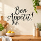 Bon Appetit! cursive wall decal sticker, black lettering for kitchen decor