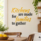 Kitchen wall decal with quote in orange and black lettering