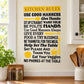 Kitchen rules word collage wall decal with bold black and yellow typography
