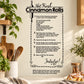 Hot Fresh Cinnamon Rolls recipe wall decal with ingredients list and 'Indulge!'