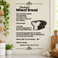 Bread recipe wall decal with text and loaf silhouette illustration