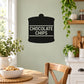 Chocolate chips jar wall decal, black silhouette with white “CHOCOLATE CHIPS” label