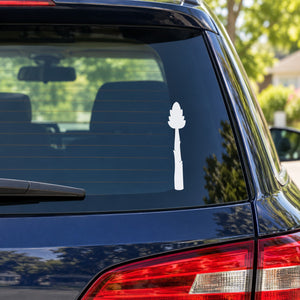 White asparagus silhouette decal for car window