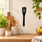 Black spatula wall decal with white handle grip lines