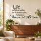 Motivational wall decal quote: “Life isn’t about waiting… dance in the rain”