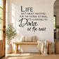 Inspirational wall quote decal: Life isn’t about waiting for the storm—dance in the rain