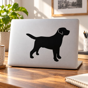 Black alert Labrador retriever dog decal silhouette