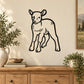 Lamb decal sticker with black outline and standing lamb design