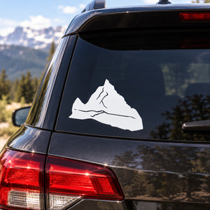 The Matterhorn Monte Cervino Switzerland Decal — illustrative vinyl decal application mockup. Surrounding objects are not included.