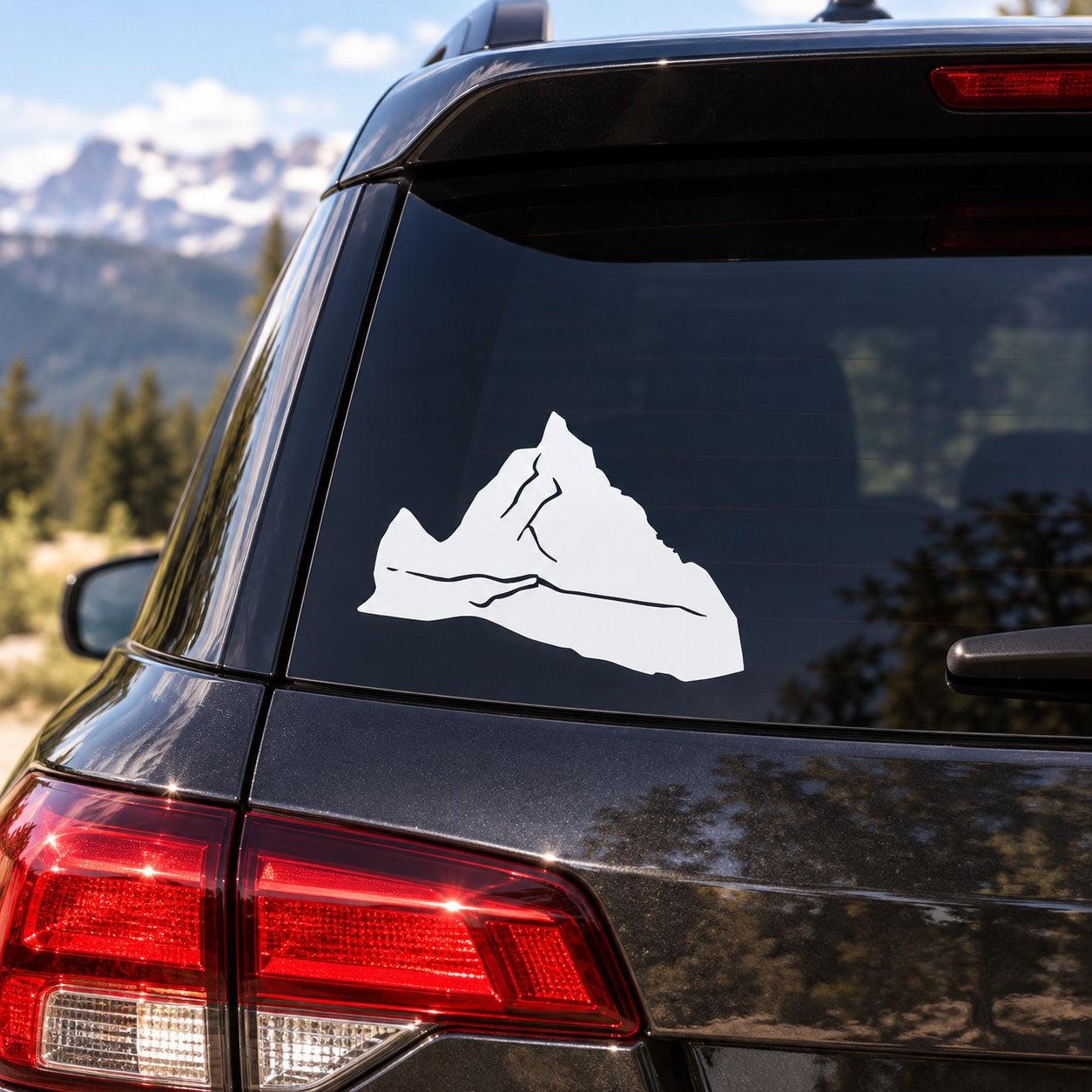 The Matterhorn Monte Cervino Switzerland Decal — illustrative vinyl decal application mockup. Surrounding objects are not included.