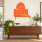 Dome of the Rock Jerusalem wall decal, orange domed building silhouette