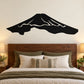 Black volcano wall decal with dark flame silhouette