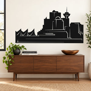 Black San Francisco skyline wall decal with bridge and landmark silhouettes