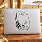 Panther head decal with scratch-like lines, black outline on a white backing