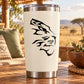 Tiger head side-facing decal on a white tumbler cup