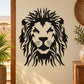 Black lion head decal with detailed mane and open mouth