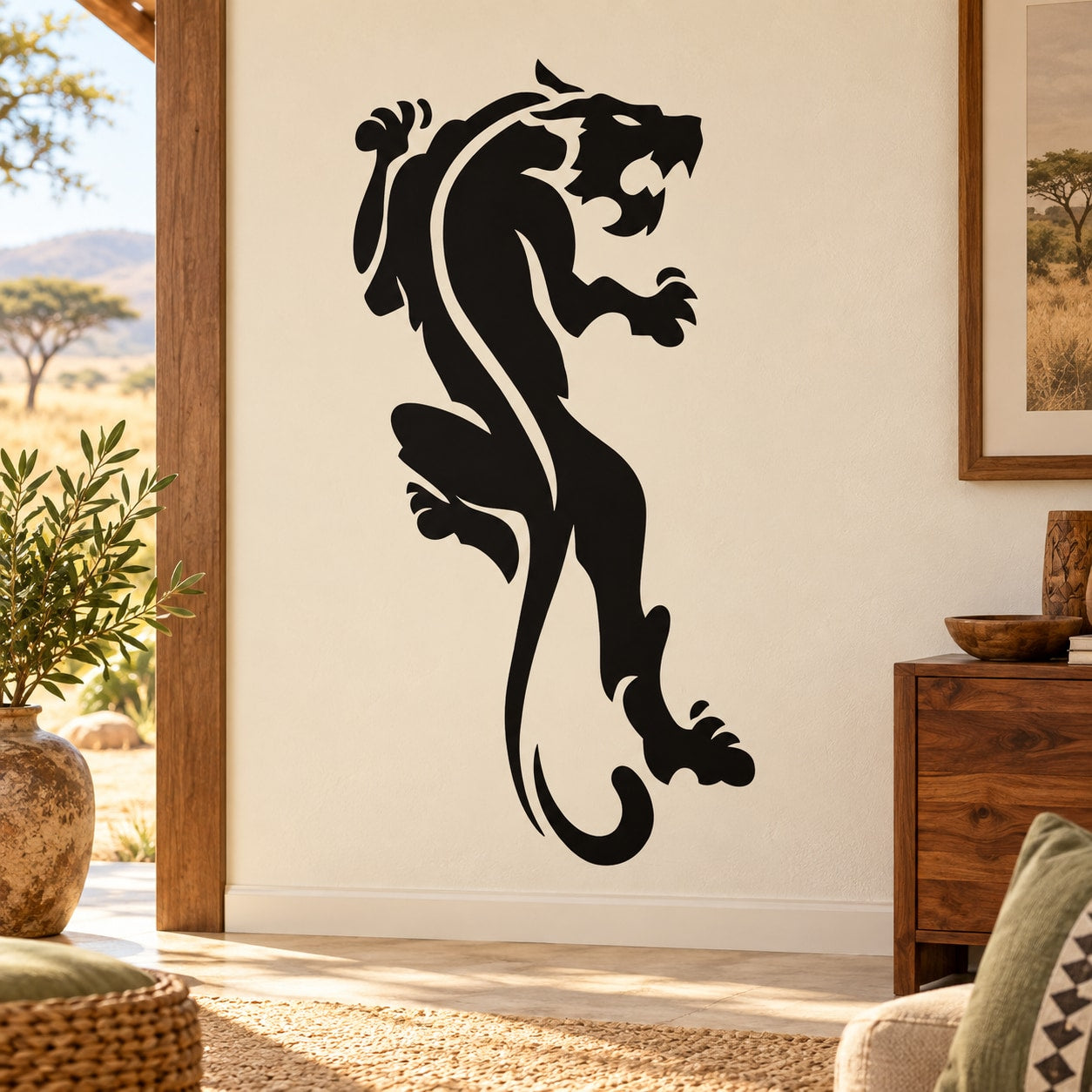 Black panther silhouette wall decal