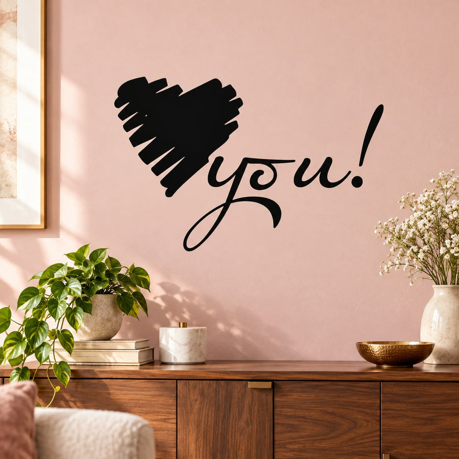 Heart You Decal — illustrative vinyl decal application mockup. Surrounding objects are not included.