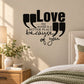 Black wall decal with 'Love ... my world is a better place because of you' quote