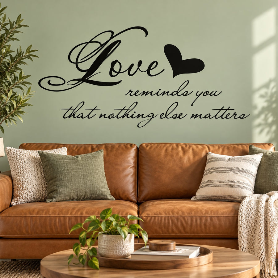 Love reminds you Decal — illustrative vinyl decal application mockup. Surrounding objects are not included.