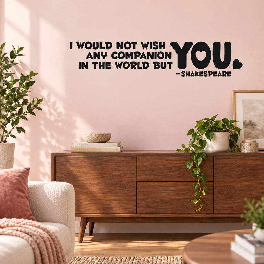 Black wall decal with inspirational quote, heart icon, and “YOU” lettering