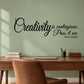 Cursive wall decal: 'Creativity is contagious. Pass it on.' with Albert Einstein