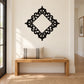 Diamond frame wall decal with ornate black corner scroll design and inner square