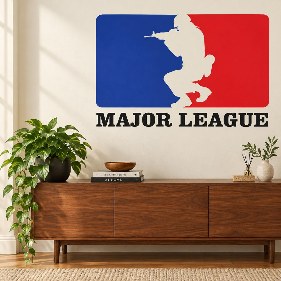 Major Leage Crouching Soldier Printed Die Cut Decal — illustrative vinyl decal application mockup. Surrounding objects are not included.
