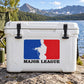 Major Leage Solider Printed Die Cut Decal — illustrative vinyl decal application mockup. Surrounding objects are not included.