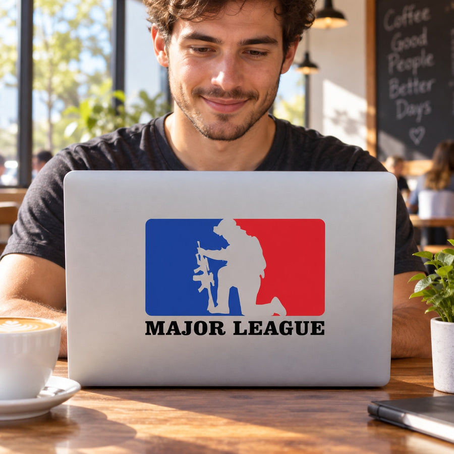 Major Leage Respect Printed Die Cut Decal — illustrative vinyl decal application mockup. Surrounding objects are not included.