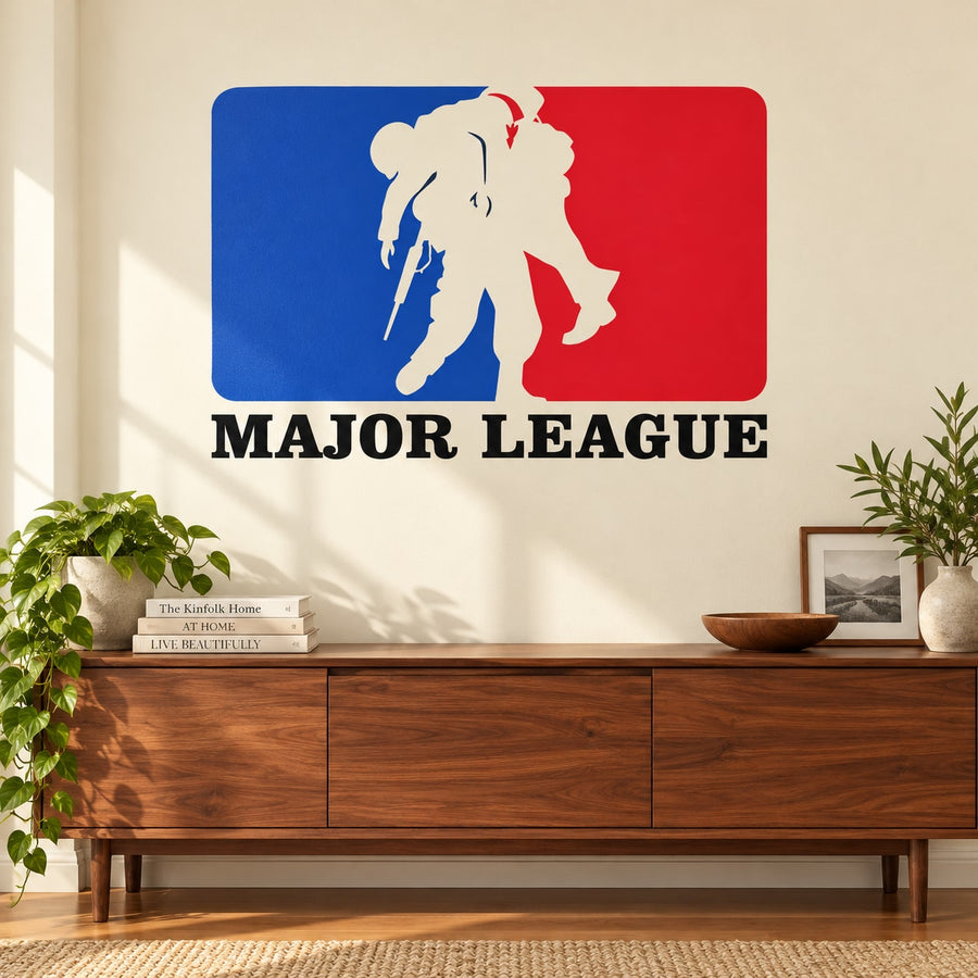 Major Leage Rescue Printed Die Cut Decal — illustrative vinyl decal application mockup. Surrounding objects are not included.