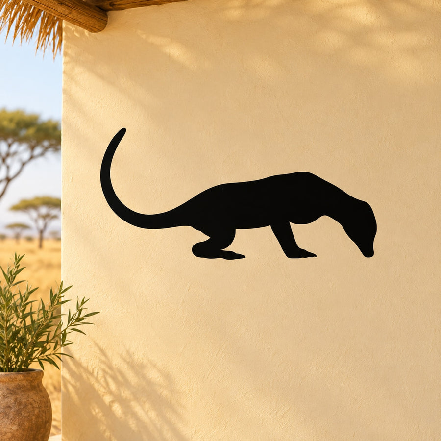 Black meerkat eating wall decal silhouette