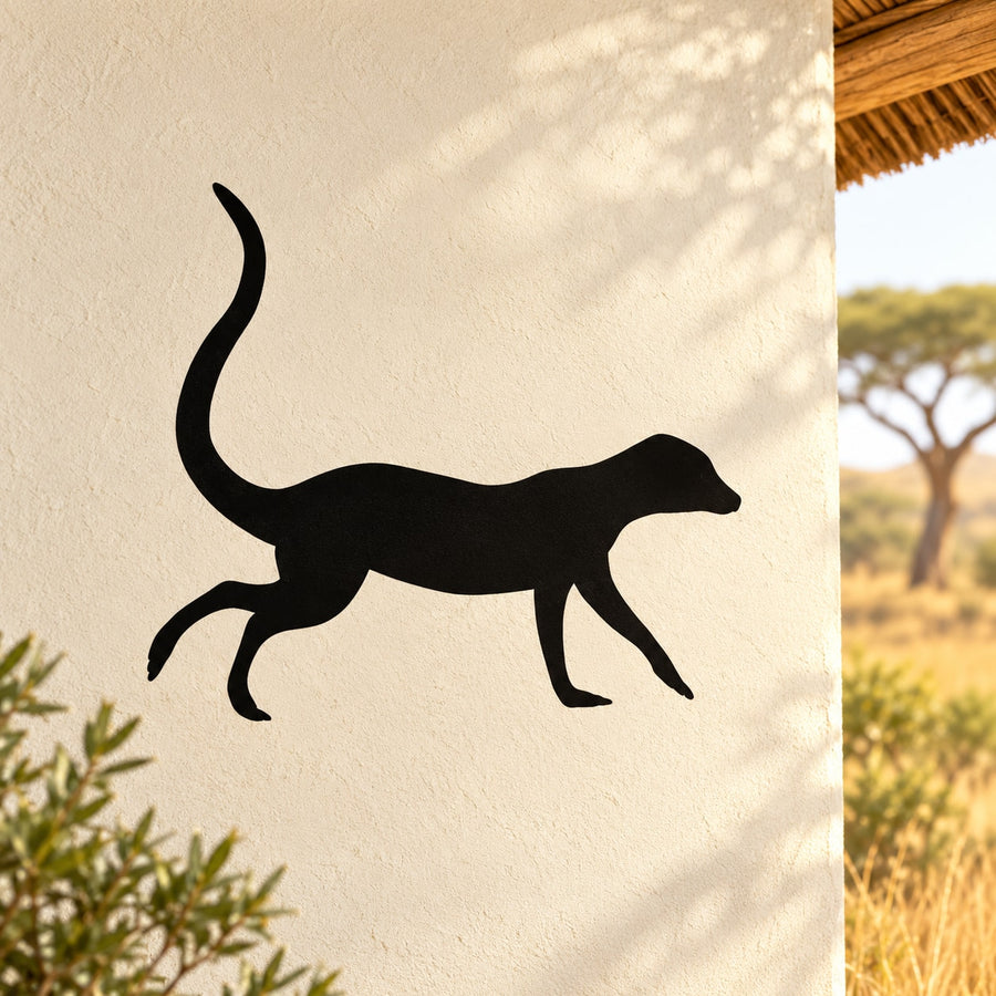 Black walking meerkat silhouette vinyl decal