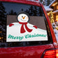 Christmas snowman sticker with red scarf and green Merry Christmas text