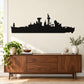 Black light cruiser ship silhouette decal with detailed superstructure