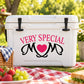 Mom decal with Very Special MOM lettering and pink heart